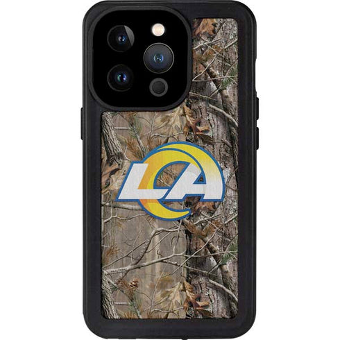 NFL Los Angeles Rams Realtree AP Camo iPhone 15 Pro Waterproof Case